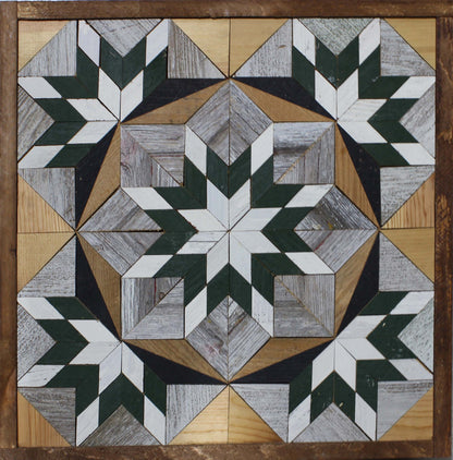 Amish-Made Barn Quilt | Reclaimed Wood | 20.75 × 20.75 in