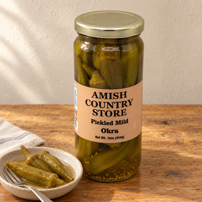 Old-Fashioned Mild Pickled Okra (16oz) | Amish Country Store