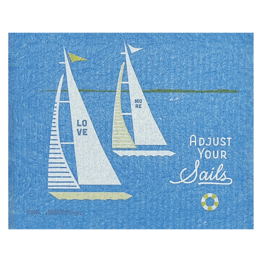 Adjust Your Sails Sailboats | Eco-friendly Swedish Dishcloth- Soak iT Up