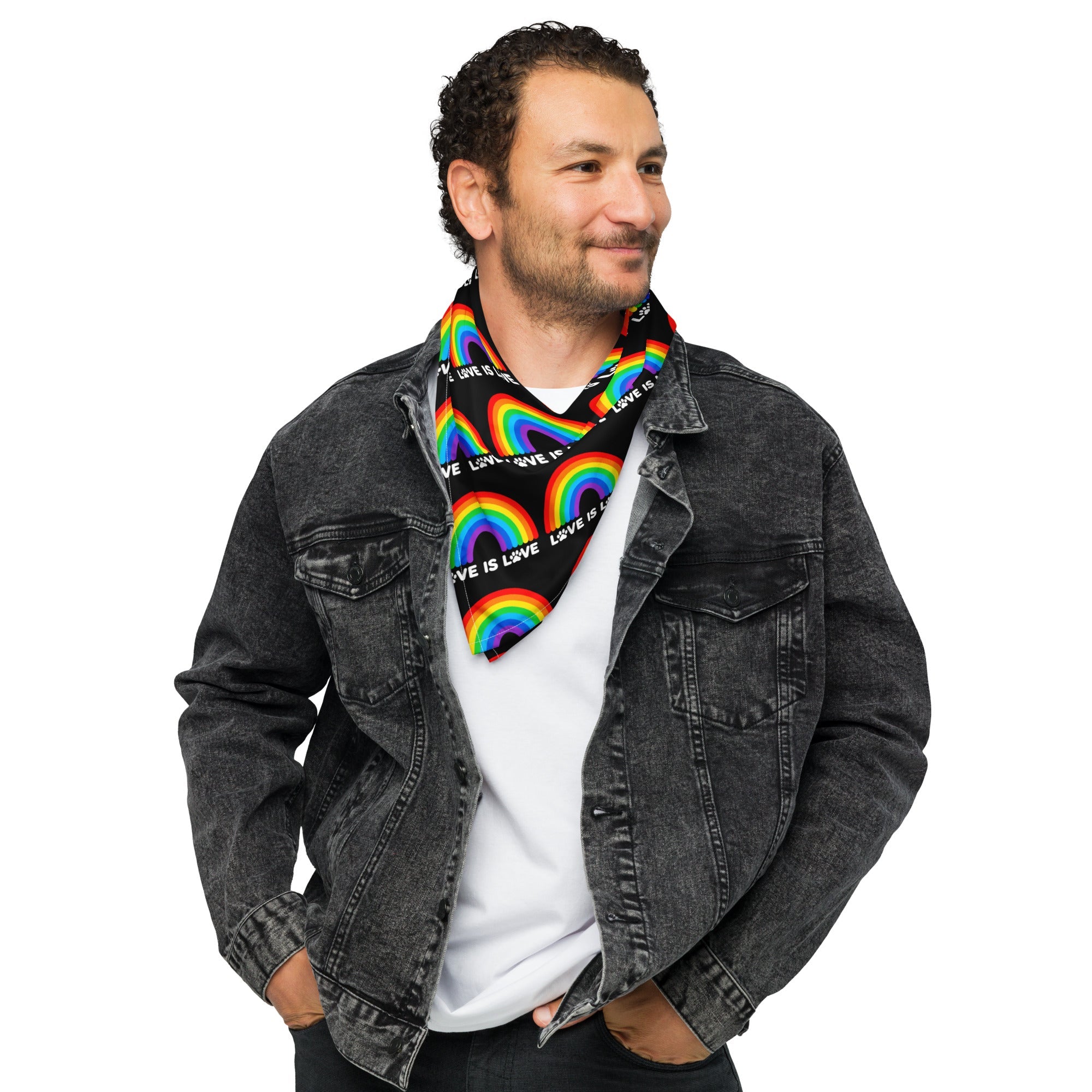 Love is Love Black All-over Print Bandana