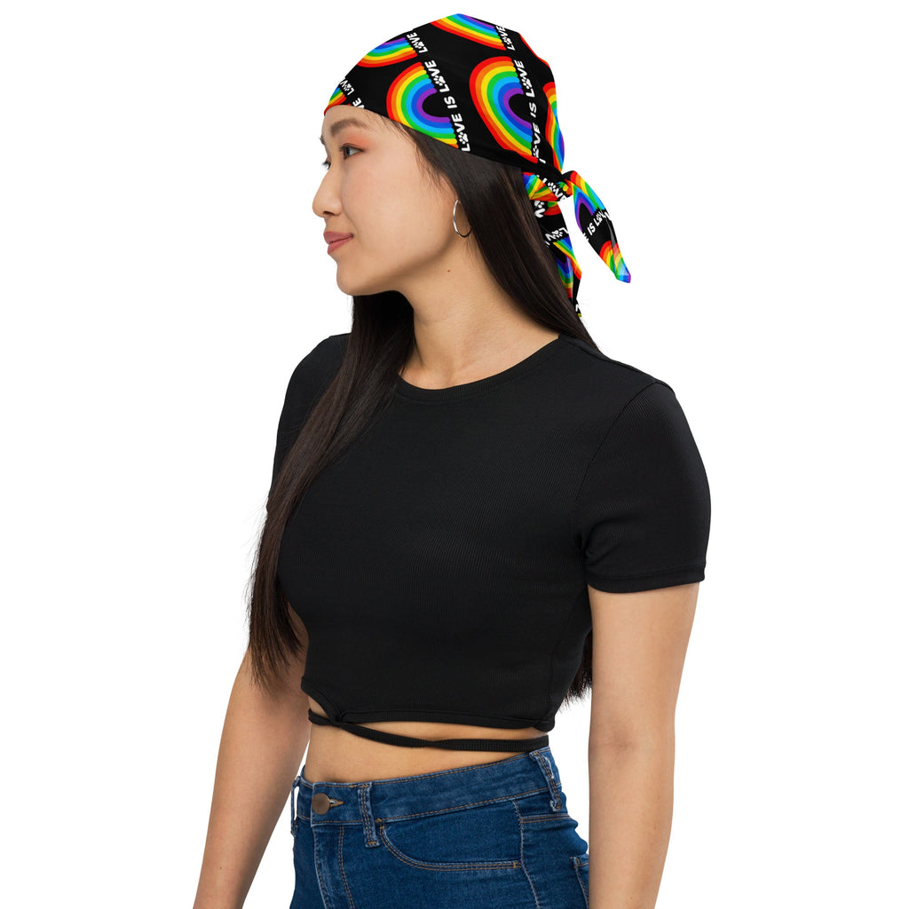 Love is Love Black All-over Print Bandana