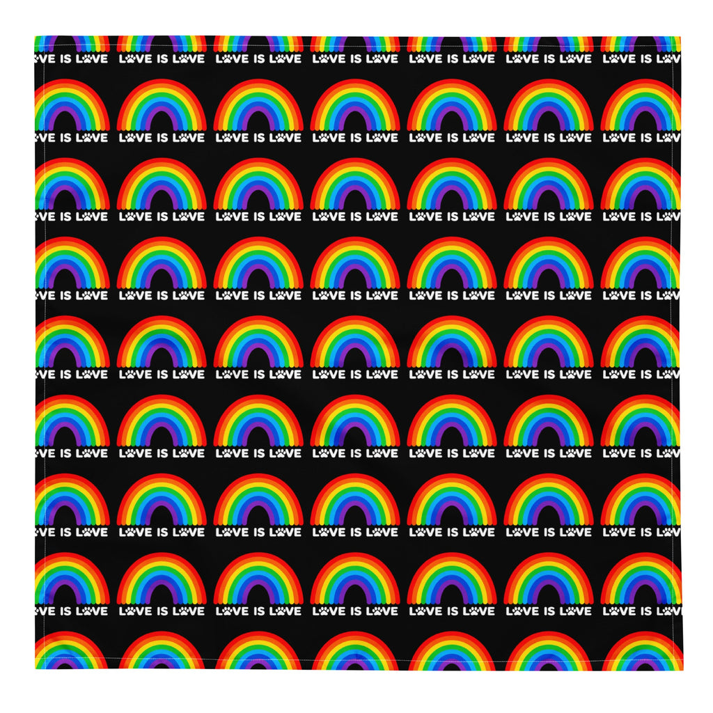 Love is Love Black All-over Print Bandana