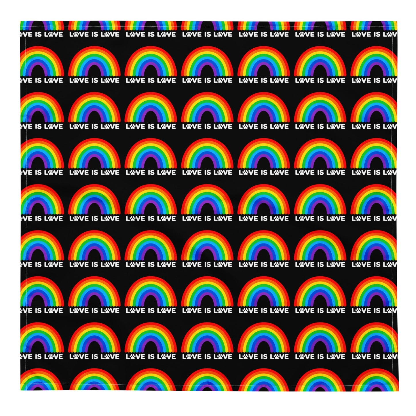 Love is Love Black All-over Print Bandana