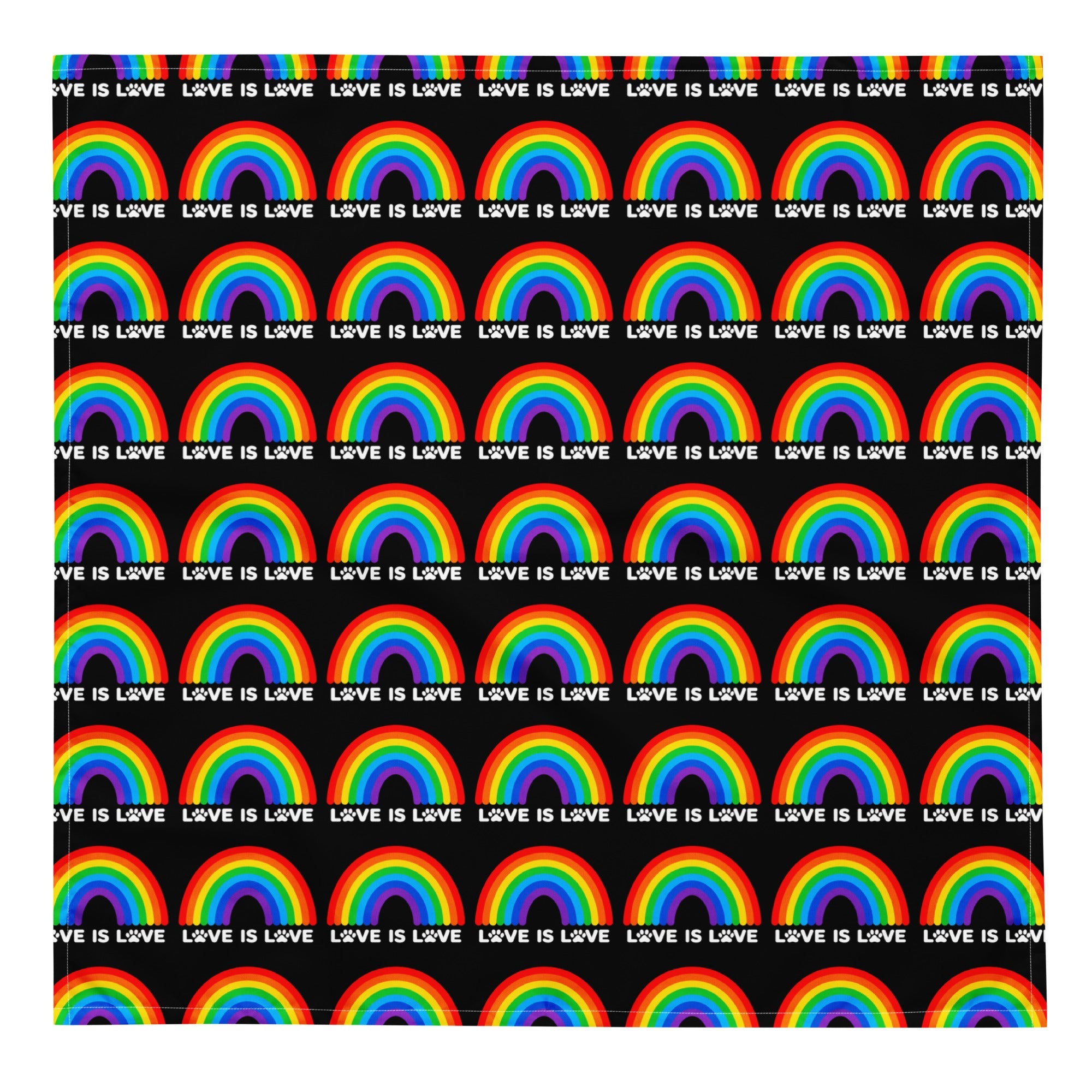 Love is Love Black All-over Print Bandana