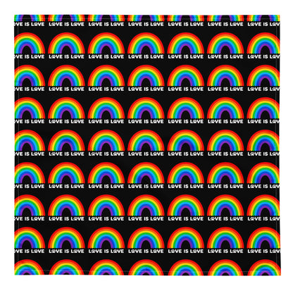 Love is Love Black All-over Print Bandana