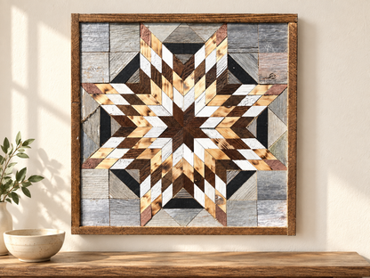Amish-Made Barn Quilt | Reclaimed Wood | 20.75 × 20.75 in