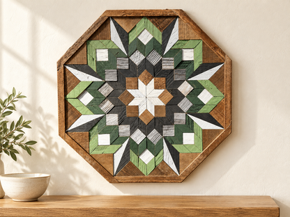 Amish-Made Barn Quilt | Reclaimed Wood | 20.75 × 20.75 in