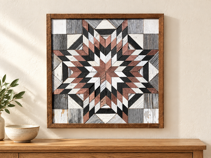 Amish-Made Barn Quilt | Reclaimed Wood | 20.75 × 20.75 in