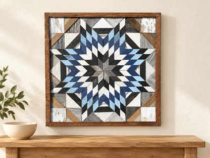 Amish-Made Barn Quilt | Reclaimed Wood | 20.75 × 20.75 in