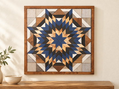 Amish-Made Barn Quilt | Reclaimed Wood | 20.75 × 20.75 in