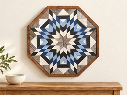 Amish-Made Barn Quilt | Reclaimed Wood | 20.75 × 20.75 in