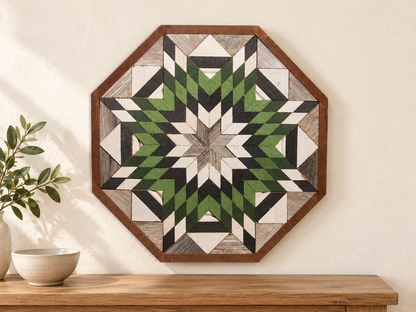 Amish-Made Barn Quilt | Reclaimed Wood | 20.75 × 20.75 in