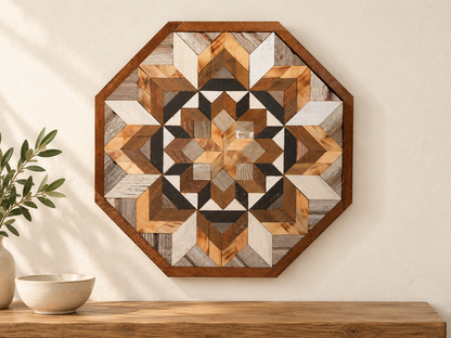 Amish-Made Barn Quilt | Reclaimed Wood | 20.75 × 20.75 in