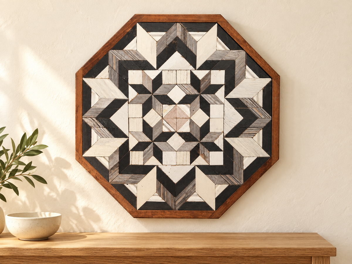 Amish-Made Barn Quilt | Reclaimed Wood | 20.75 × 20.75 in