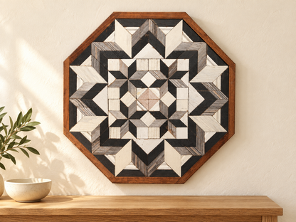 Amish-Made Barn Quilt | Reclaimed Wood | 20.75 × 20.75 in