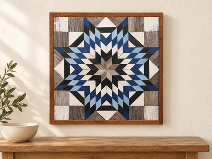 Amish-Made Barn Quilt | Reclaimed Wood | 20.75 × 20.75 in