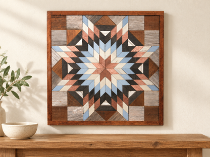 Amish-Made Barn Quilt | Reclaimed Wood | 20.75 × 20.75 in