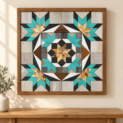 Amish-Made Barn Quilt | Reclaimed Wood | 20.75 × 20.75 in