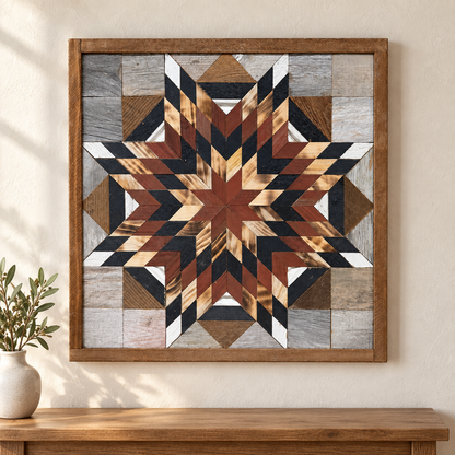 Amish-Made Barn Quilt | Reclaimed Wood | 20.75 × 20.75 in