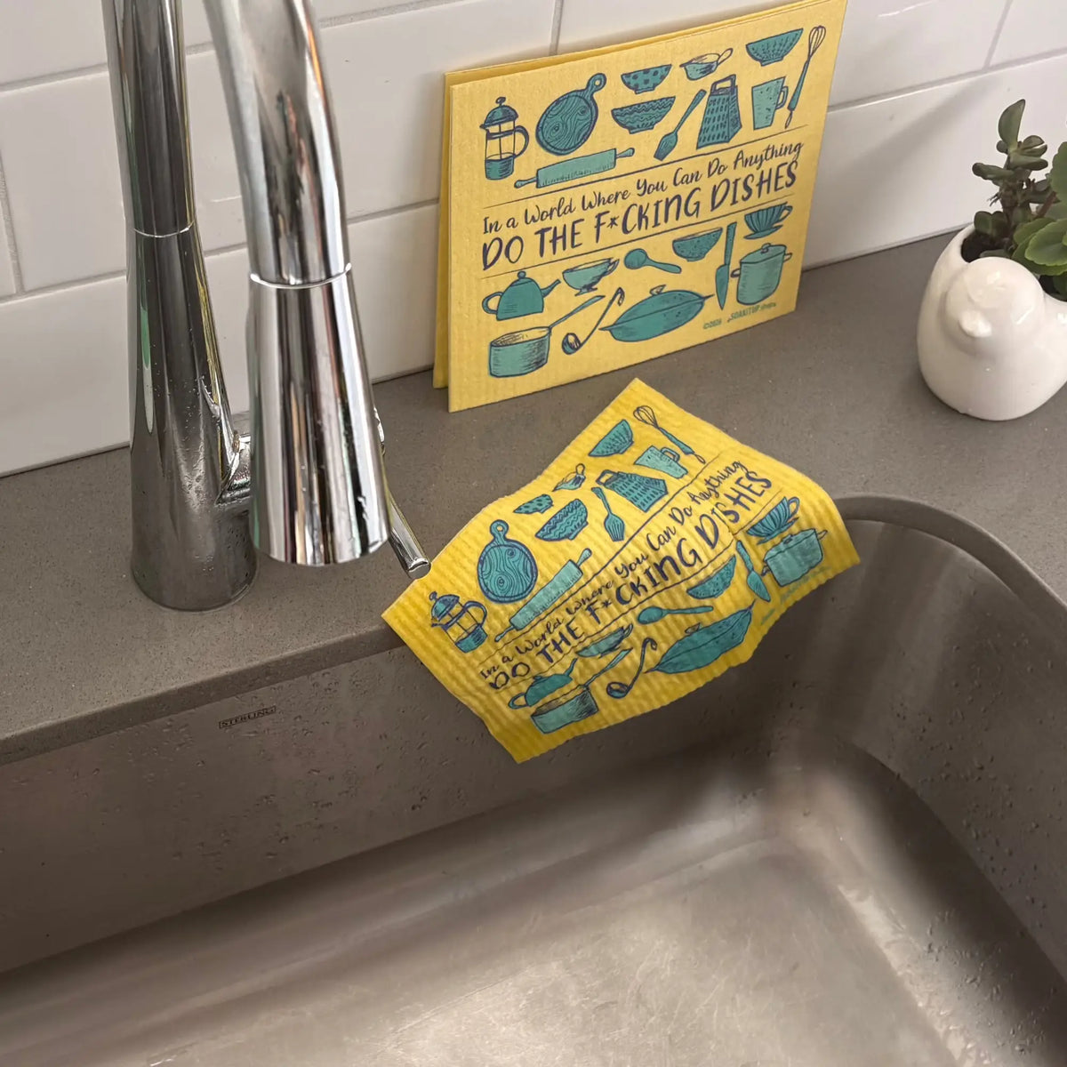 Betty White Quote Butterflies Swedish Dishcloth – Eco Gift for Women | Soak iT Up