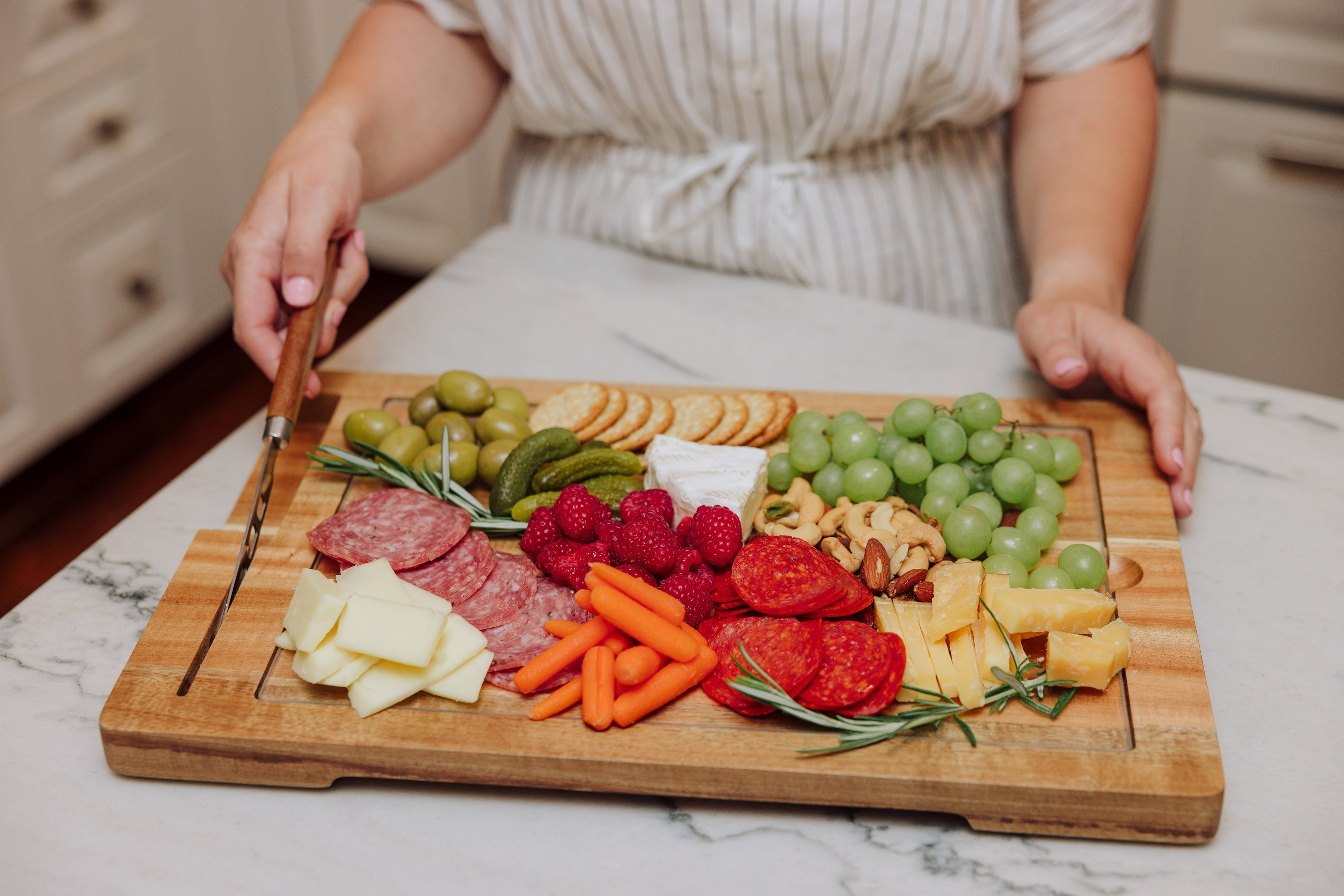 Ventana Tempered Glass and Acacia Cheese Board and Knife Set