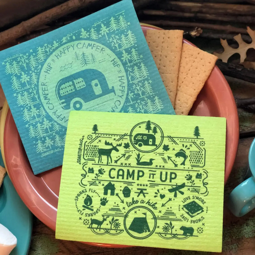 Camp it Up! Camping Gift & Eco Swedish Dishcloth- Soak iT Up