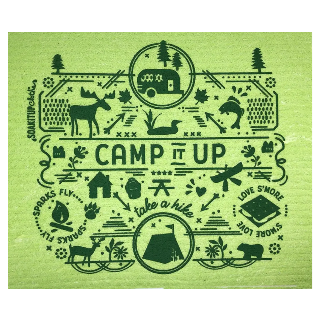 Camp it Up! Camping Gift & Eco Swedish Dishcloth- Soak iT Up
