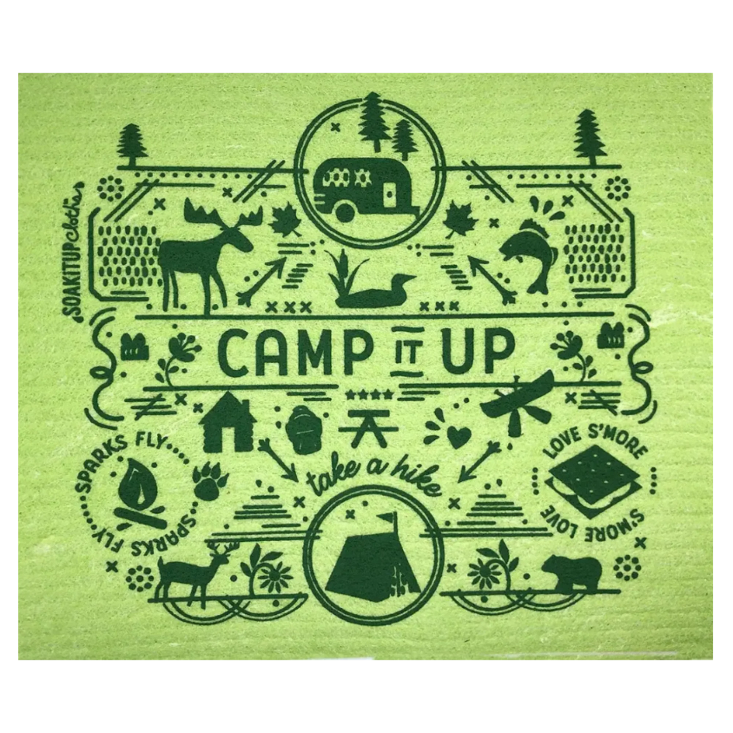 Camp it Up! Camping Gift & Eco Swedish Dishcloth- Soak iT Up