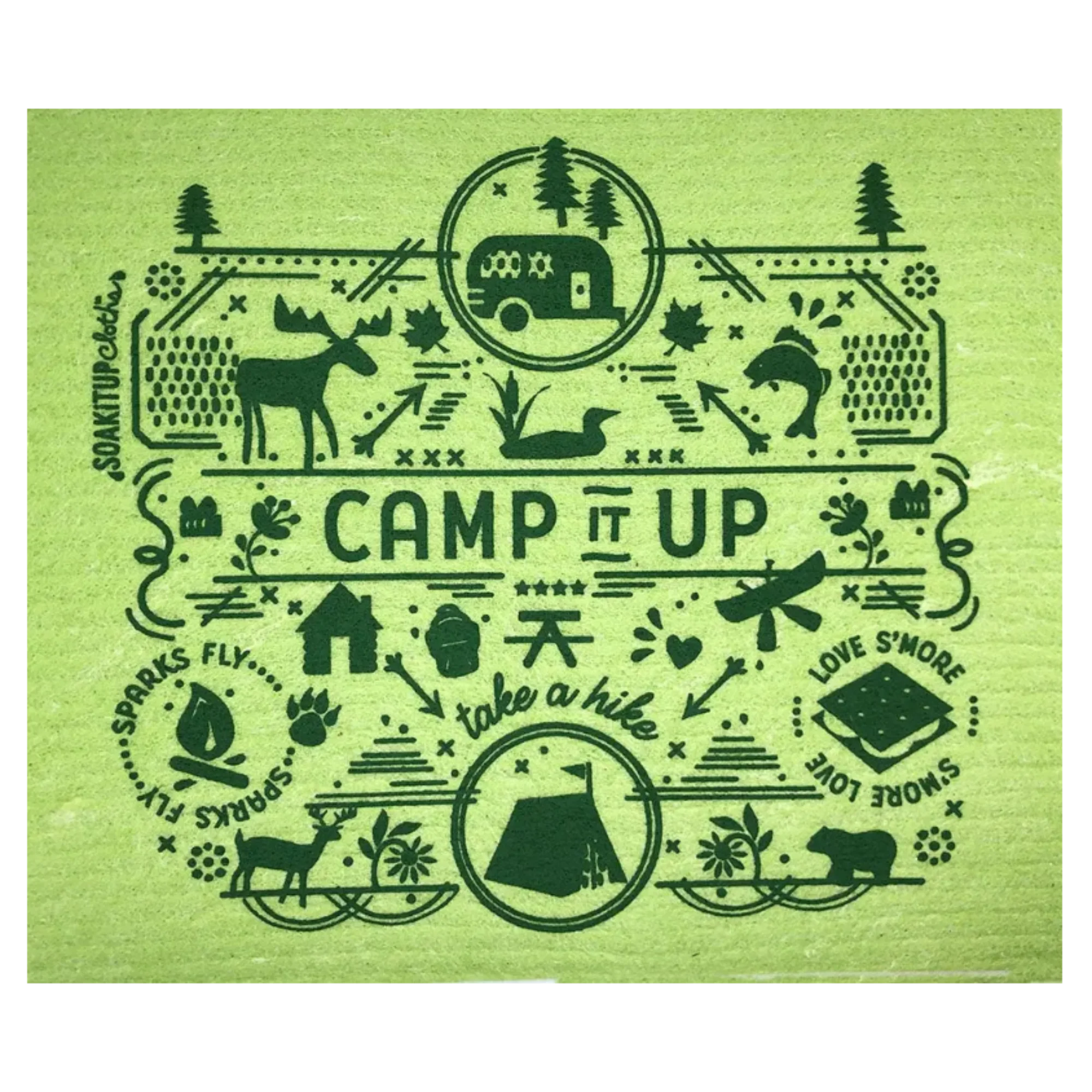 Camp it Up! Camping Gift & Eco Swedish Dishcloth- Soak iT Up