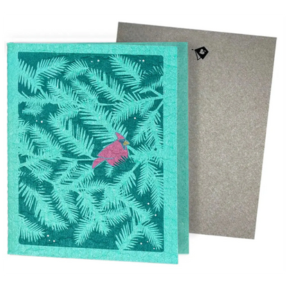 Cardinal Branches | Eco Greeting Card Turns Into Cleaning Cloths | Soak iT Up Clards
