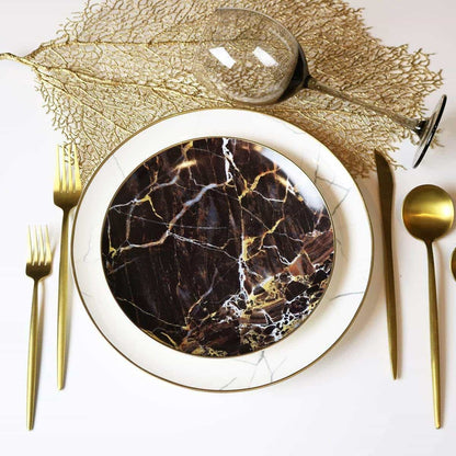 Black Marble Accent Salad Plate-Set of 4