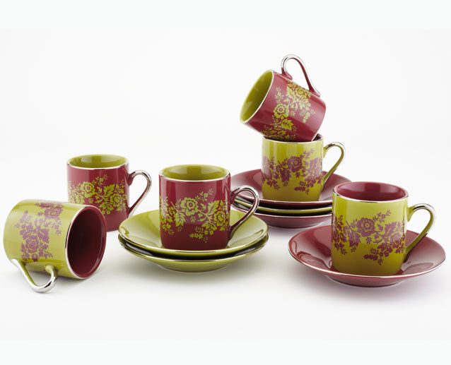 Green/Red Cup and Saucer