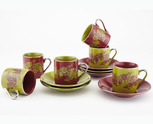 Green/Red Cup and Saucer