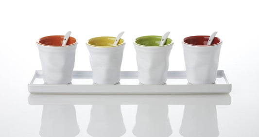 Coffee Mugs with tray 4.0 oz (set of 4)