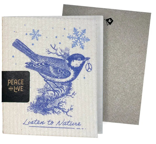 Eco-Greeting Chickadee Etching Turn to Cleaning Cloths |Soak iT Up Clards®