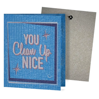 You Clean Up Nice Blue | Eco Greeting Card Turns Into Cleaning Cloths | Soak iT Up Clards