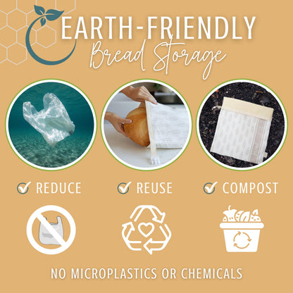 Reusable Beeswax Bread Bags for Homemade Bread & Sourdough