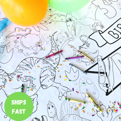 Dinosaur Coloring Tablecloth