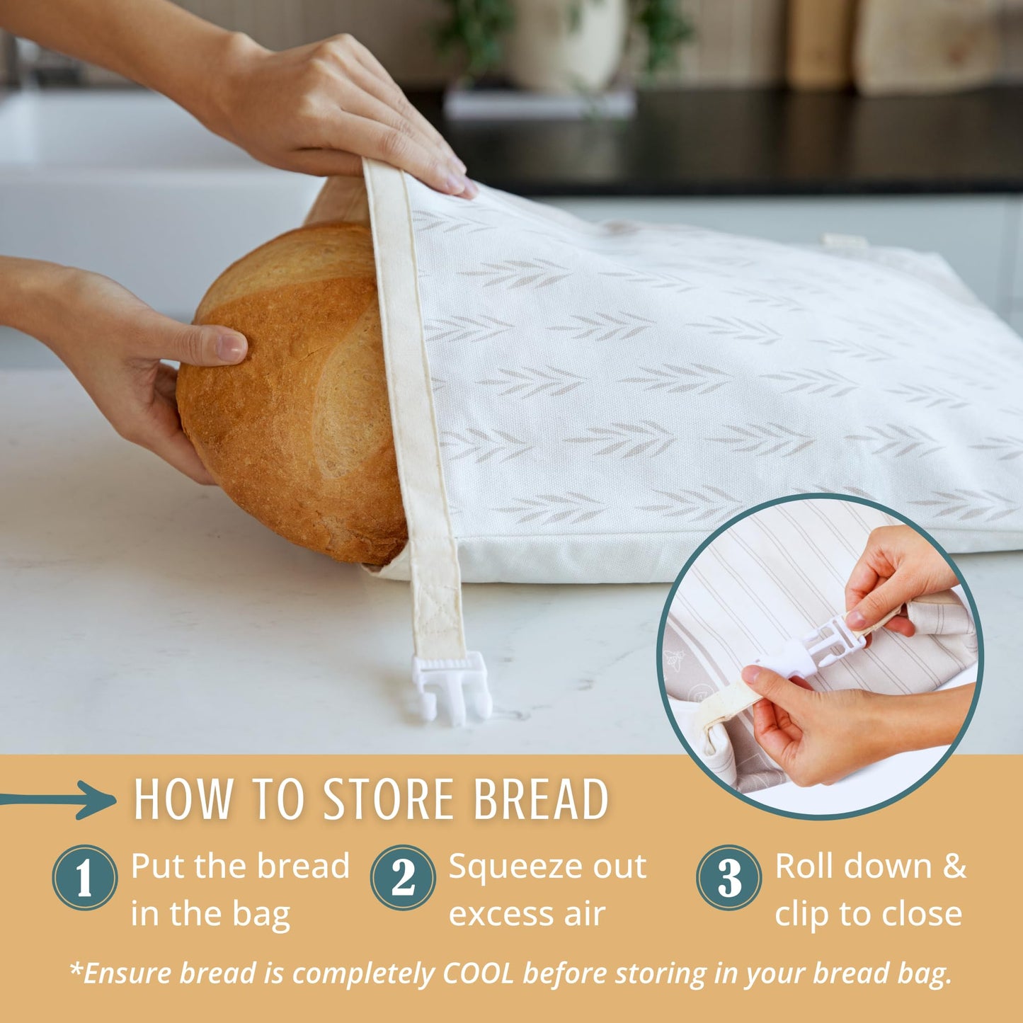 Reusable Beeswax Bread Bags for Homemade Bread & Sourdough