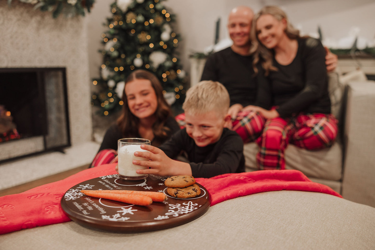 Dear Santa Milk & Cookies Serving Tray