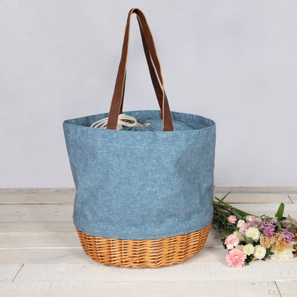 Coronado Canvas and Willow Basket Tote