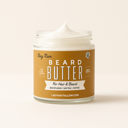 Tallow Man Bay Rum Beard + Body Butter | Men's Grooming | Grass-Fed Tallow | 9oz
