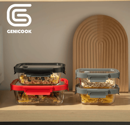 Glass Containers & Lids - Rectangular