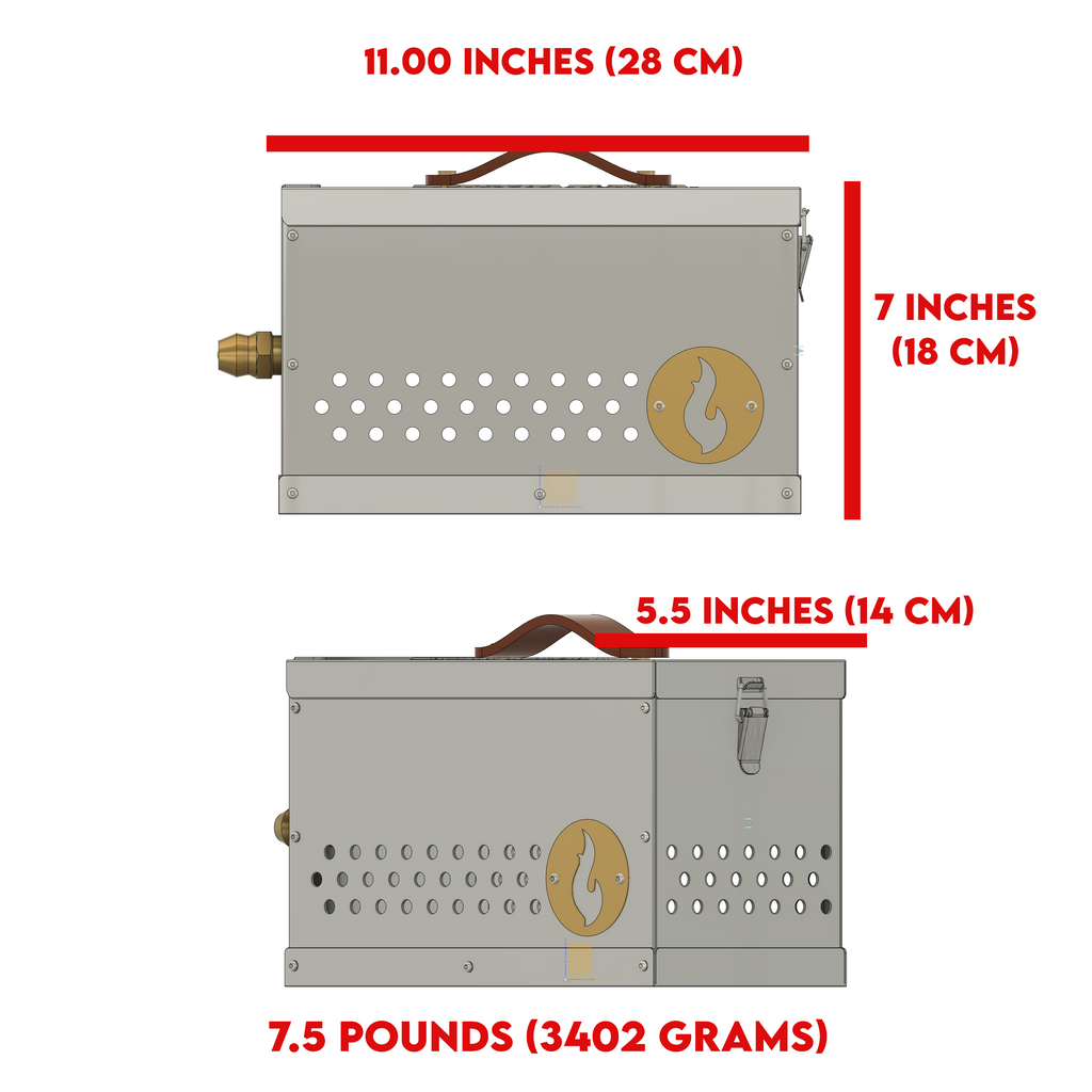 The Hekla: 304 Stainless Steel LavaBox with Dual-Burner (Backordered!)