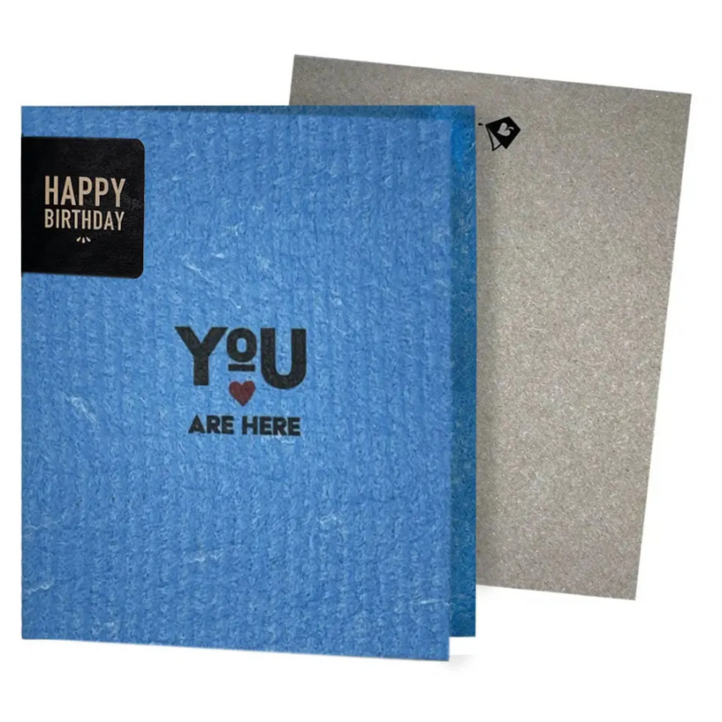 You Are Here Heart—Greeting Card Turns Into a Swedish Sponge Cloth | Soak iT Up Clard®