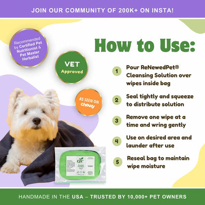 4-ALL PETS REUSABLE PET WIPES *Wipes ONLY*