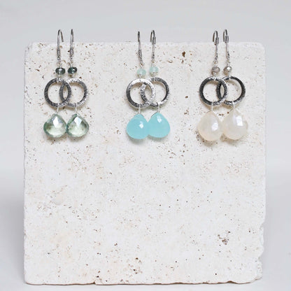 The Airie Earring - White Chalcedony Gold