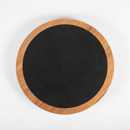 Insignia Acacia and Slate Serving Board with Cheese Tools