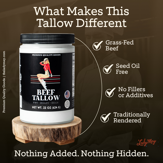22oz Premium Grass-Fed Beef Tallow | Restaurant-Proven Cooking Fat | Seed Oil-Free