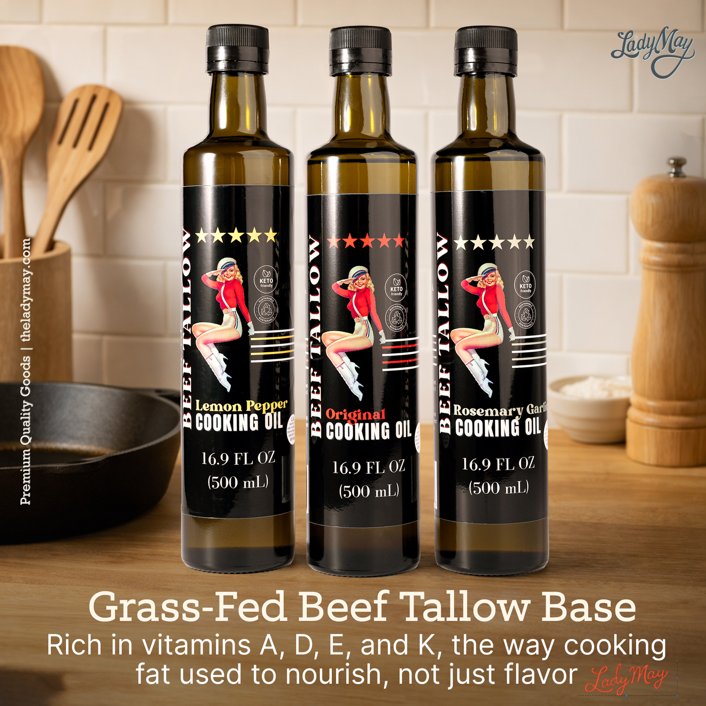 Premium Grass-Fed Beef Tallow Cooking Oil - Restaurant-Proven | Choose Your Flavor